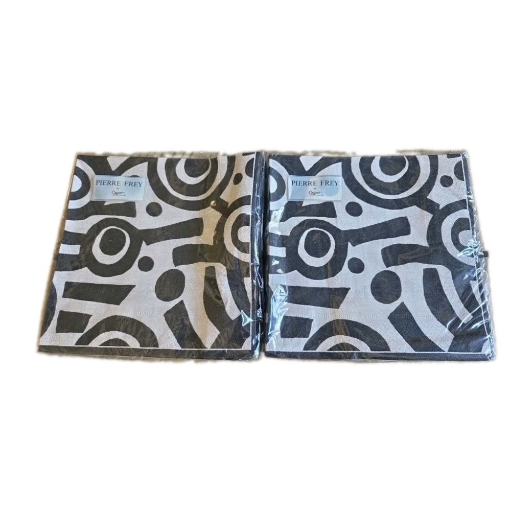 PIERRE FREY BY CASPARI Paper Napkins Black Sakura Lot of 3 Packs 60 Total NEW